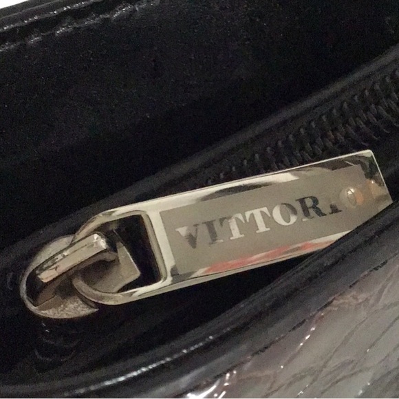 Vittorio Leather Croc Embossed, Gradient Color Shoulder Bag/Handbag, Black/Brown - Picture 9 of 11